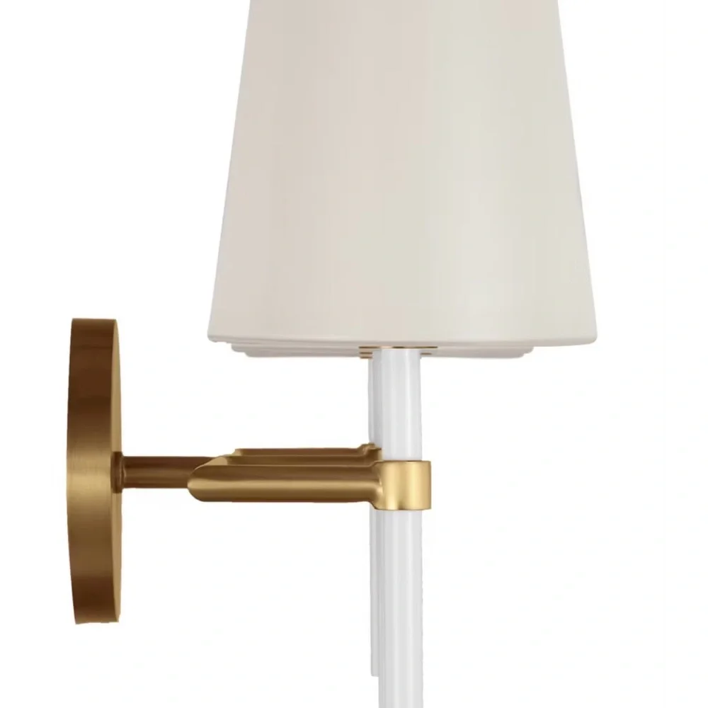 KATE SPADE NEW YORK Monroe 3-Light Milk Glass & Brass Bathroom Sconce